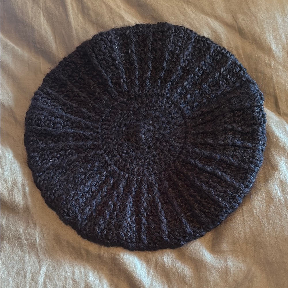 Black crocheted Beret